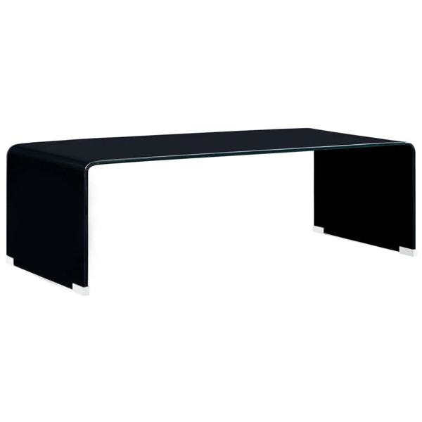 vidaXL Soffbord svart 98x45x31 cm härdat glas Svart