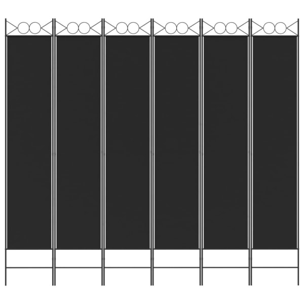 vidaXL Rumsavdelare 6 paneler svart 240x220 cm tyg Svart