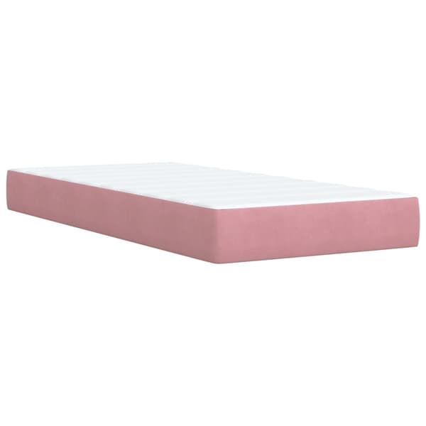 vidaXL Ramsäng med madrass rosa 90x200 cm sammet Rosa