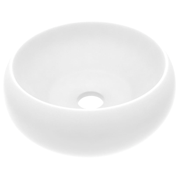 vidaXL Lyxigt runt handfat matt vit 40x15 cm keramik Vit