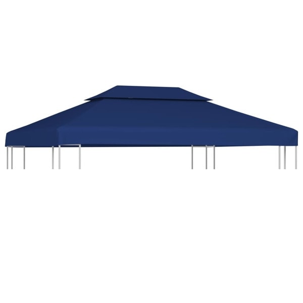 vidaXL Paviljongtak med ventilering 310 g/m² 4x3 m blå Blå