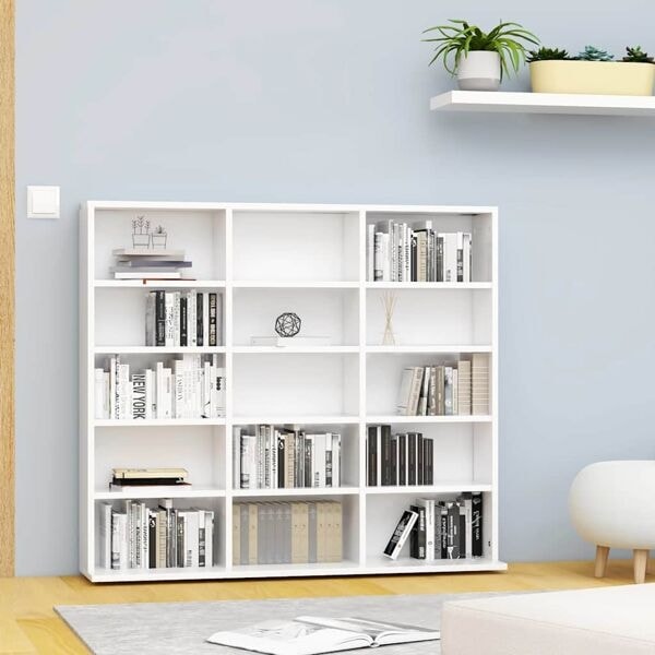 vidaXL CD-hylla vit 100x23x89,5 cm konstruerat trä Vit