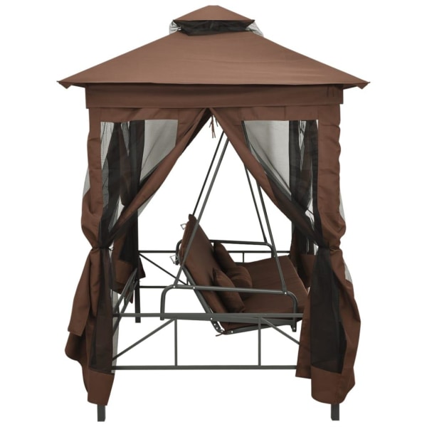 vidaXL Paviljong med hammock kaffebrun Brun
