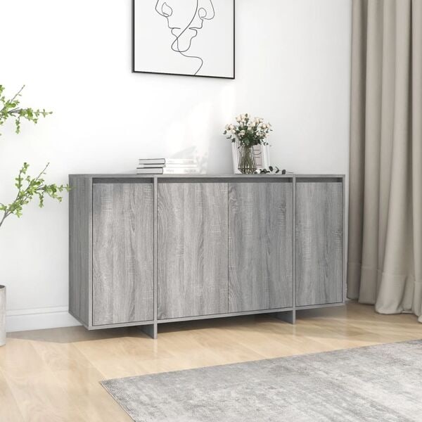 vidaXL Skänk grå sonoma 135x41x75 cm konstruerat trä grå