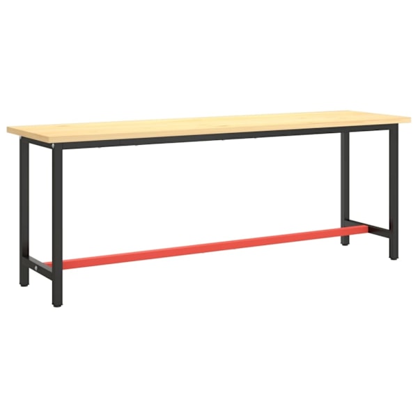 vidaXL Ram för arbetsbänk svart och matt röd 210x50x79 cm metall Svart