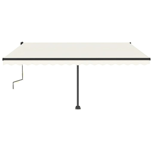 vidaXL Fristående markis manuellt infällbar 450x350 cm gräddvit Creme