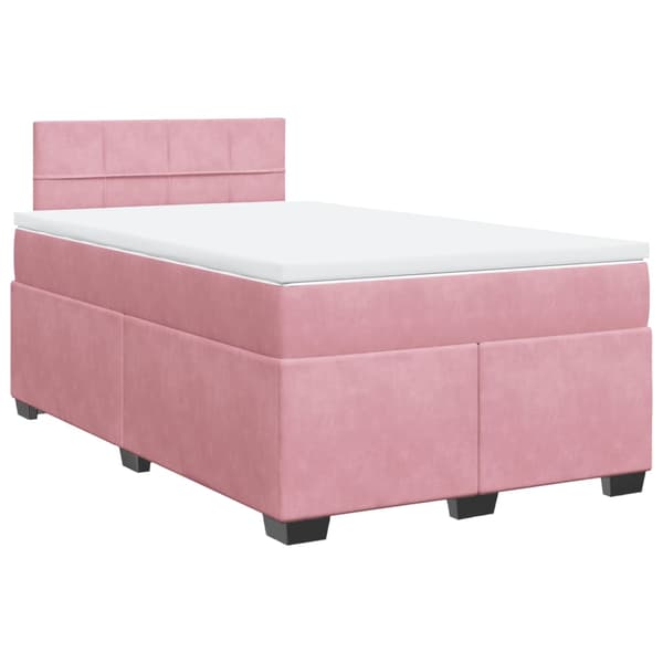 vidaXL Ramsäng med madrass rosa 120x200 cm sammet Rosa