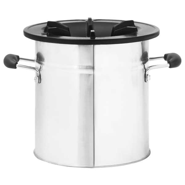 vidaXL Vedeldad campingspis silver 45,5x33x25,5 cm rostfritt stål Silver