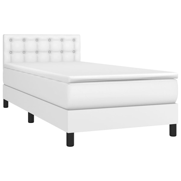 vidaXL Ramsäng med madrass vit 100x200 cm konstläder Vit
