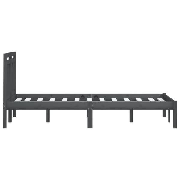 vidaXL Sängram grå massiv furu 160x200 cm Grå