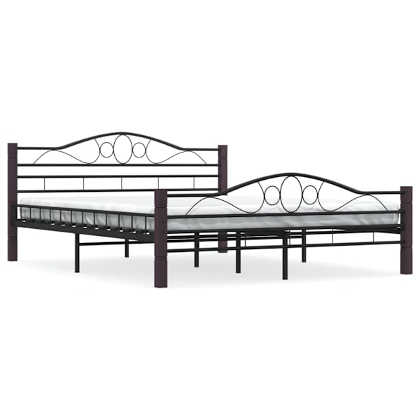 vidaXL Sängram utan madrass med huvudgavel svart 160x200 cm metall Svart