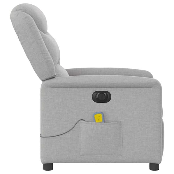 vidaXL Elektrisk massagefåtölj molngrå tyg Grå