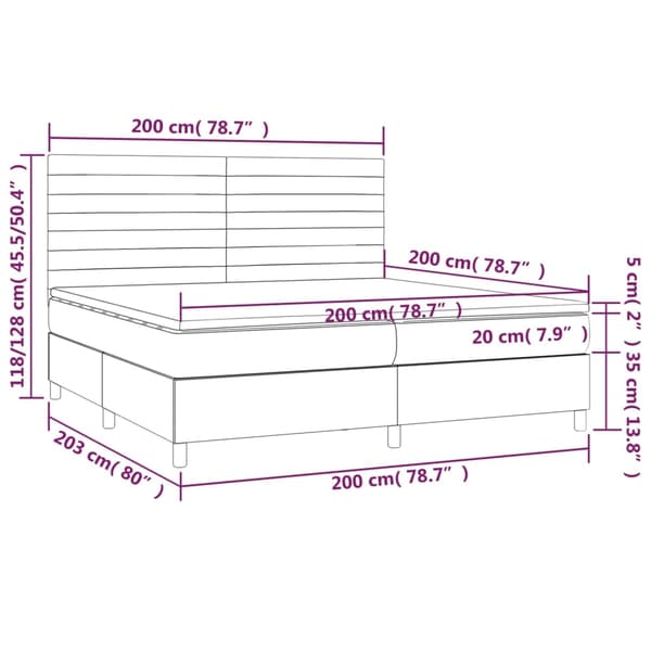vidaXL Ramsäng med madrass mörkblå 200x200 cm sammet Blå