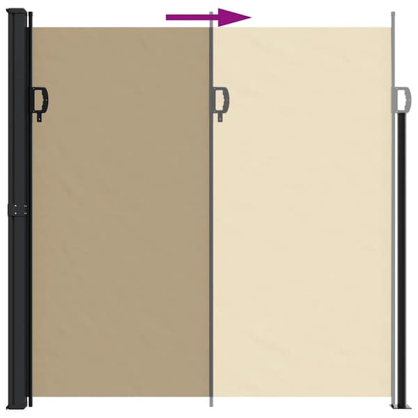 vidaXL Infällbar sidomarkis beige 200x600 cm Beige