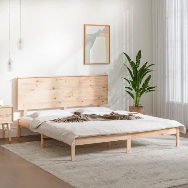 vidaXL Sängram massivt trä 150x200 cm Brun