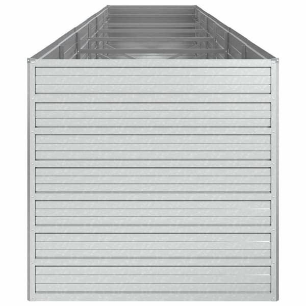 vidaXL Odlingslåda upphöjd galvaniserat stål 480x80x77 cm silver Silver