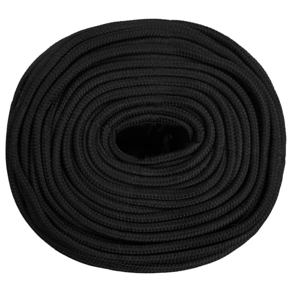 vidaXL Båtlina helsvart 8 mm 100 m polypropen Svart
