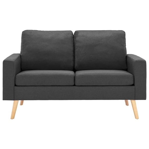 vidaXL Soffa 2-sits mörkgrå tyg grå