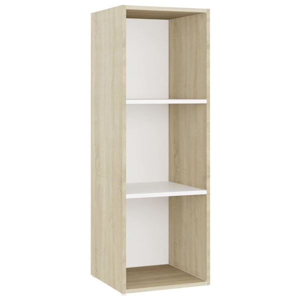 vidaXL TV-skåp 4 delar vit och sonoma-ek 107x35x37 cm konstruerat trä Vit