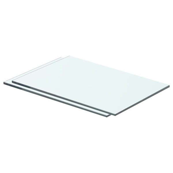 vidaXL Hyllplan 2 st glas genomskinlig 40x20 cm Transparent