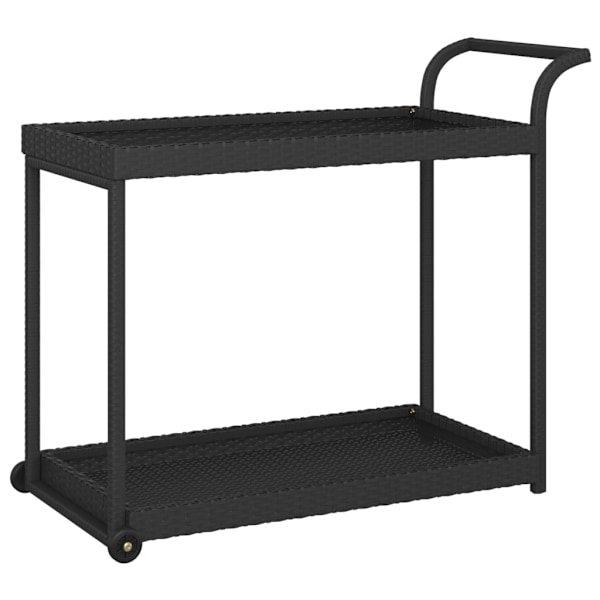 vidaXL Serveringsvagn svart 100x45x83 cm konstrotting Svart