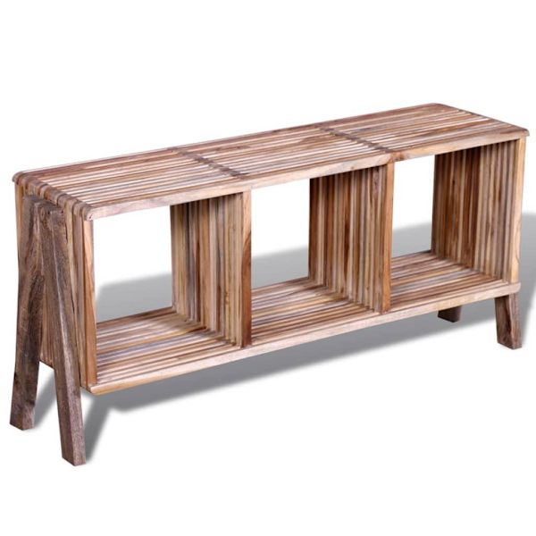 vidaXL TV bänk med 3 hyllor i återvunnen teak stapelbar design multifärg