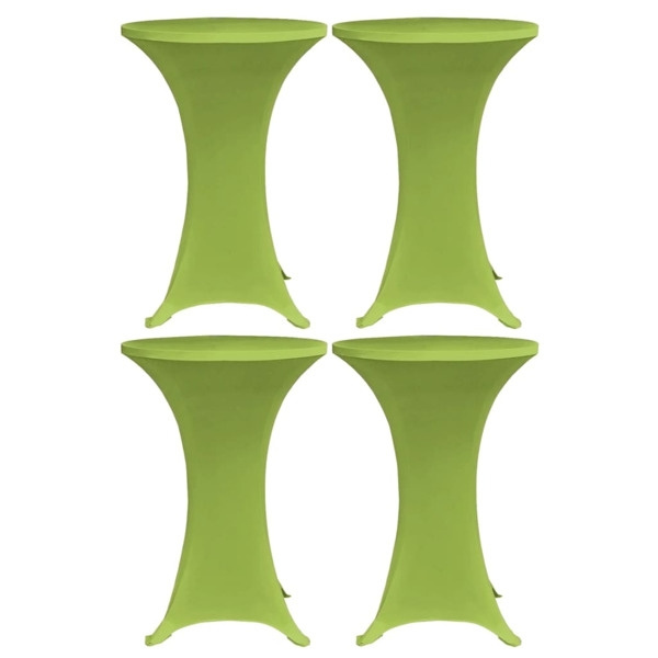 vidaXL Bordsöverdrag 4 st 70 cm stretch grön Grön