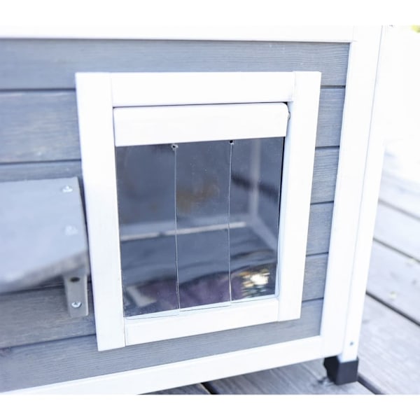Kerbl Katthus för utomhusbruk Family 57x55x80 cm grå och vit multifärg