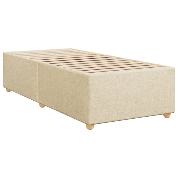 vidaXL Ramsäng med madrass gräddvit 100x200 cm tyg Kräm