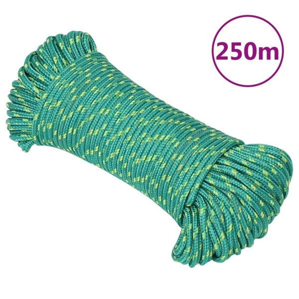 vidaXL Båtlina grön 3 mm 250 m polypropen