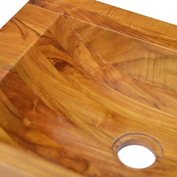 vidaXL Handfat massiv teak 50x35x10 cm Brun