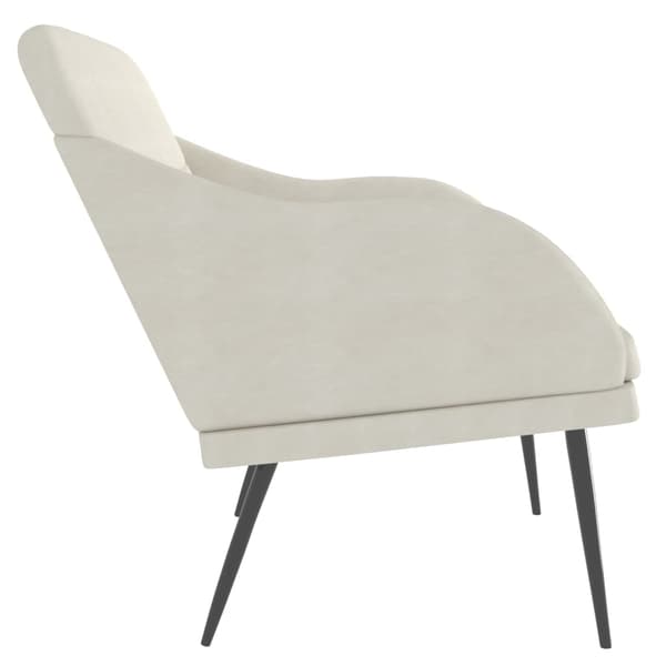 vidaXL Bänk gräddvit 110x76x80 cm sammet Kräm