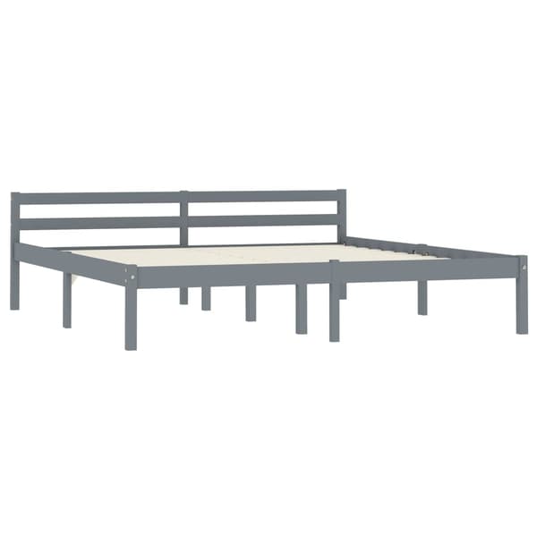 vidaXL Sängram utan madrass grå massiv furu 180x200 cm grå