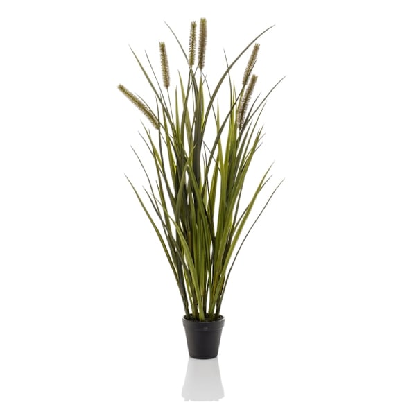 Emerald Konstväxt Cattails Grass i kruka 85 cm Grön