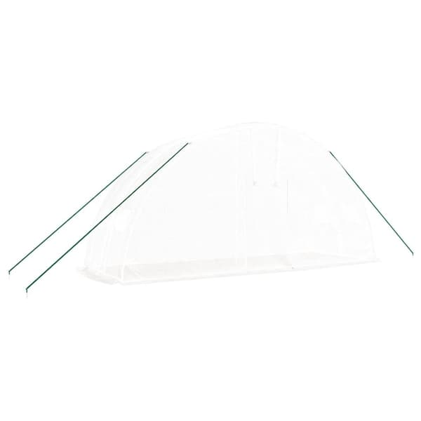 vidaXL Växthus med stålram vit 12 m² 6x2x2,85 m Vit