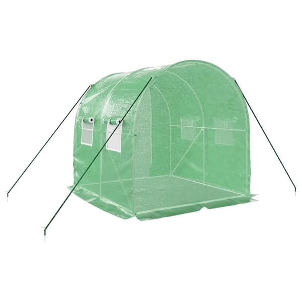 vidaXL Växthus med stålram grön 4 m² 2x2x2 m Grön