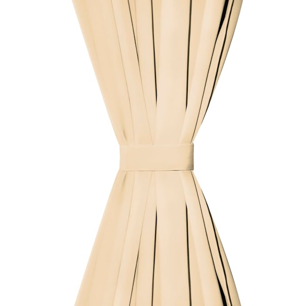vidaXL Gardiner i microsatin 2 st med öglor 140x245 cm beige Beige