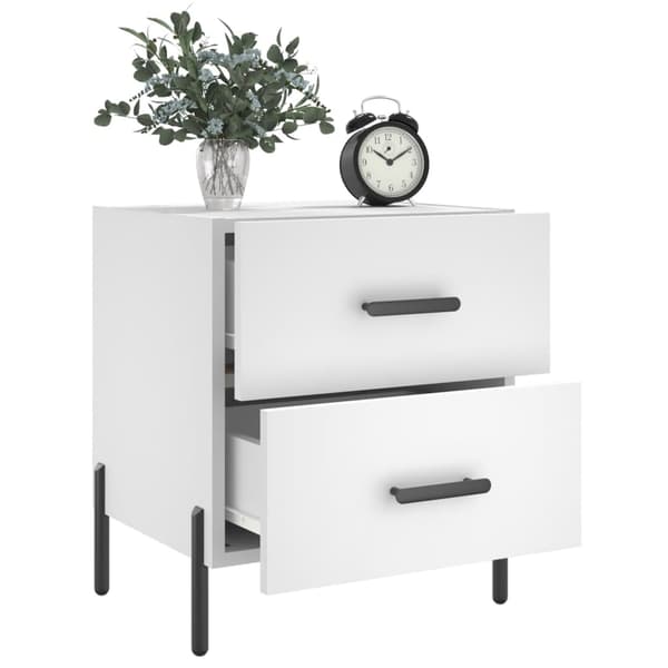 vidaXL Sängbord vit 40x35x47,5 cm konstruerat trä Vit