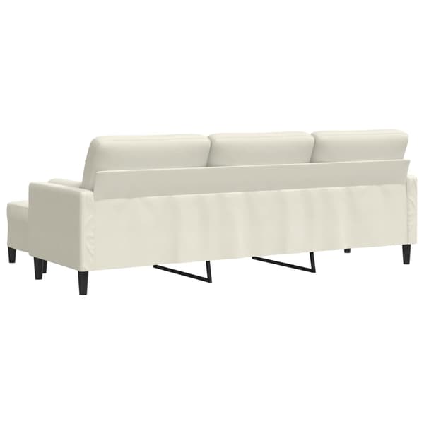 vidaXL 3-sitssoffa med fotpall gräddvit 210 cm sammet Kräm
