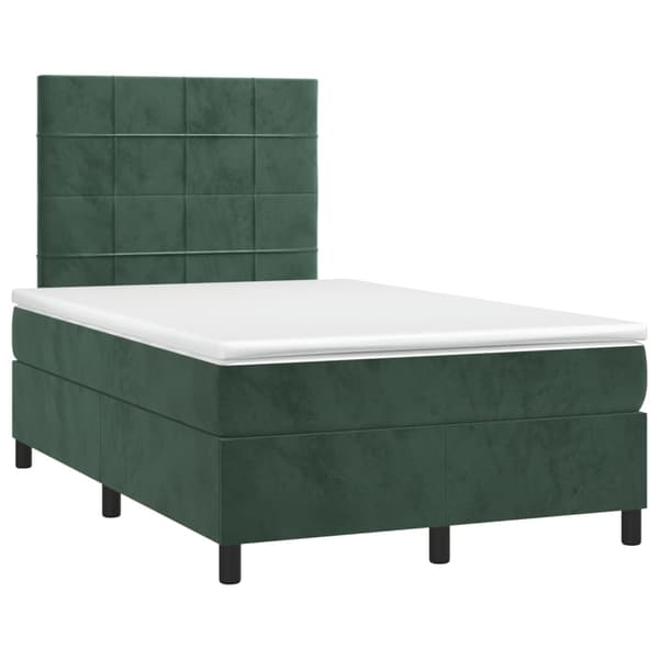 vidaXL Ramsäng med madrass mörkgrön 120x200 cm sammet Grön