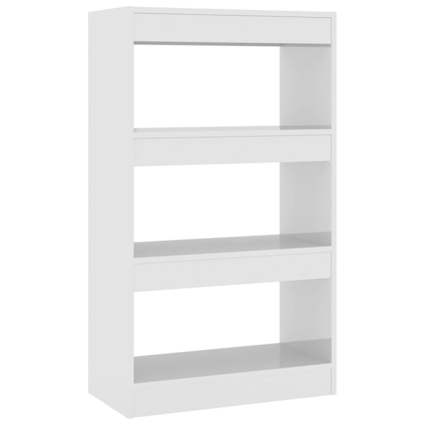 vidaXL Bokhylla/Rumsavdelare vit högglans 60x30x103 cm konstruerat trä Vit