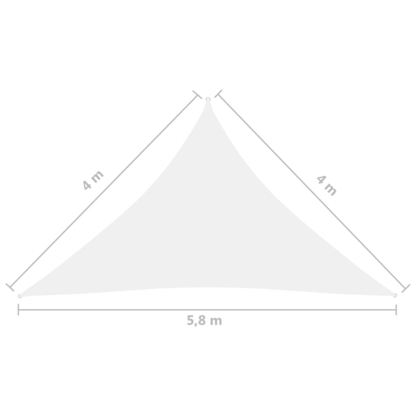 vidaXL Solsegel oxfordtyg trekantigt 4x4x5,8 m vit Vit