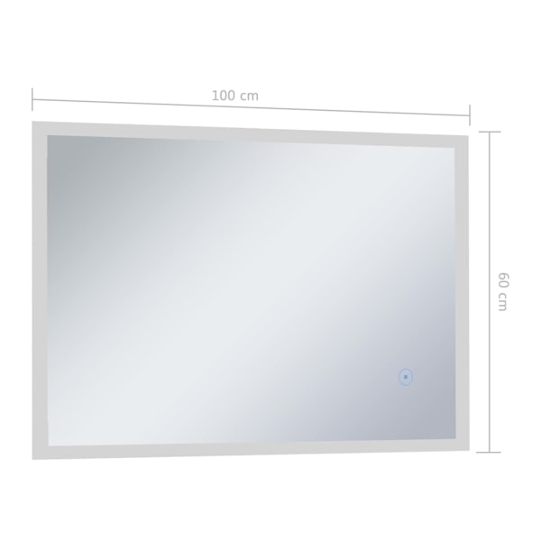 vidaXL Badrumsspegel LED med touch-sensor 100x60 cm Silver