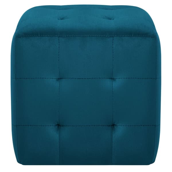vidaXL Sittpuff 2 st blå 30x30x30 cm sammetstyg Blå