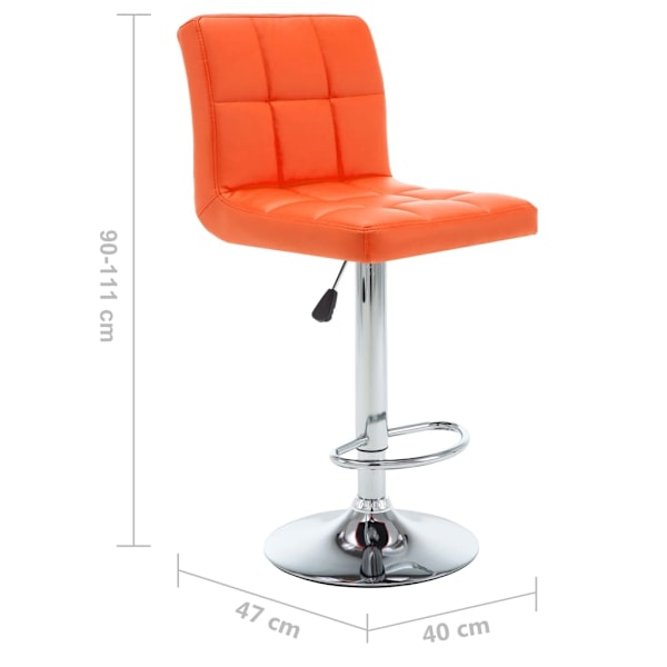 vidaXL Barstolar 2 st orange konstläder Orange