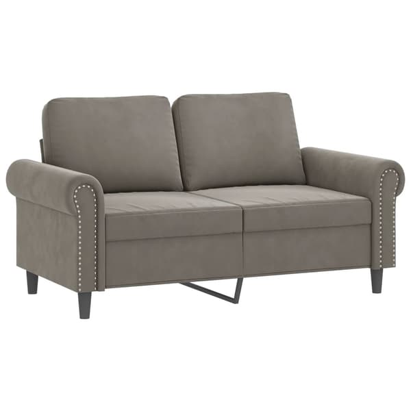 vidaXL 2-sitssoffa ljusgrå 120 cm sammet Grå
