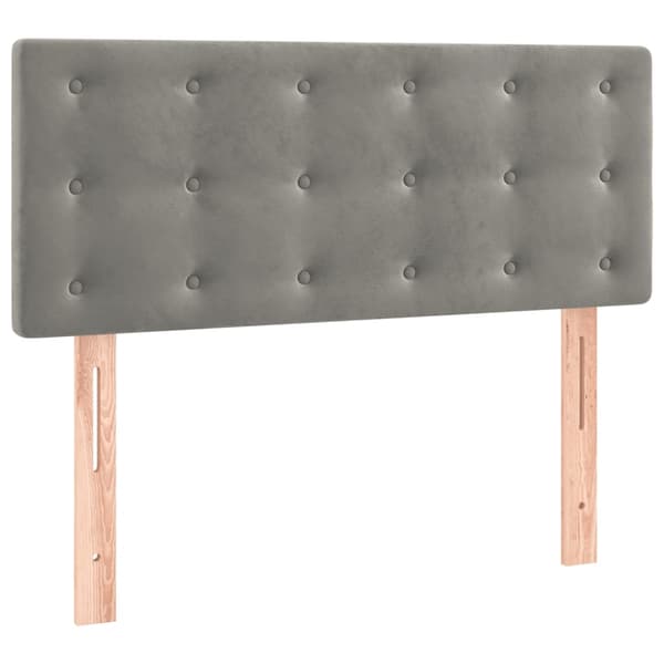 vidaXL Ramsäng med madrass ljusgrå 90x200 cm sammet Grå