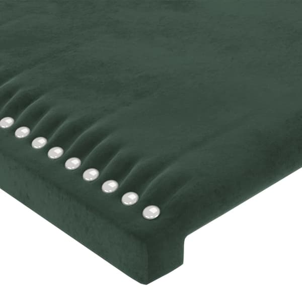 vidaXL Sänggavel LED mörkgrön 83x16x78/88 cm sammet Grön