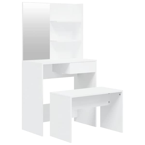vidaXL Sminkbord set vit 74,5x40x141 cm Vit