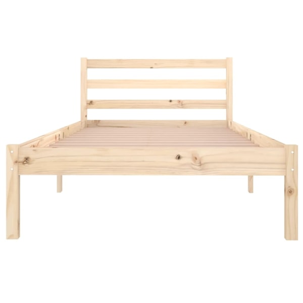 vidaXL Sängram massiv furu 90x200 cm Brun